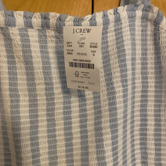 %.  NWT - J. Crew Small Smock striped dress - Picture 4 of 6
